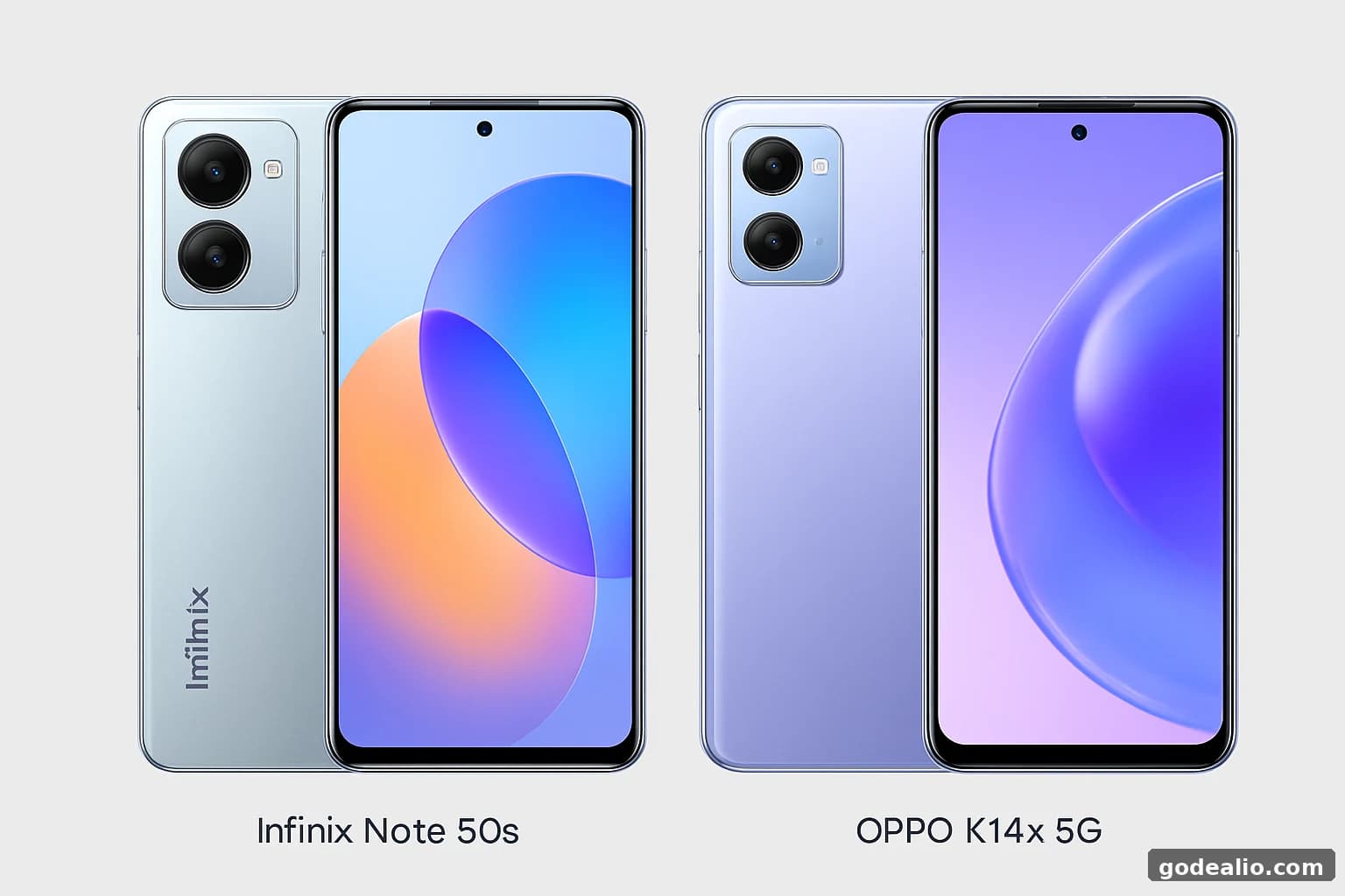 Infinix Note 50s 5G vs Oppo K14x 5G Prism Violet: specs, score & best pick