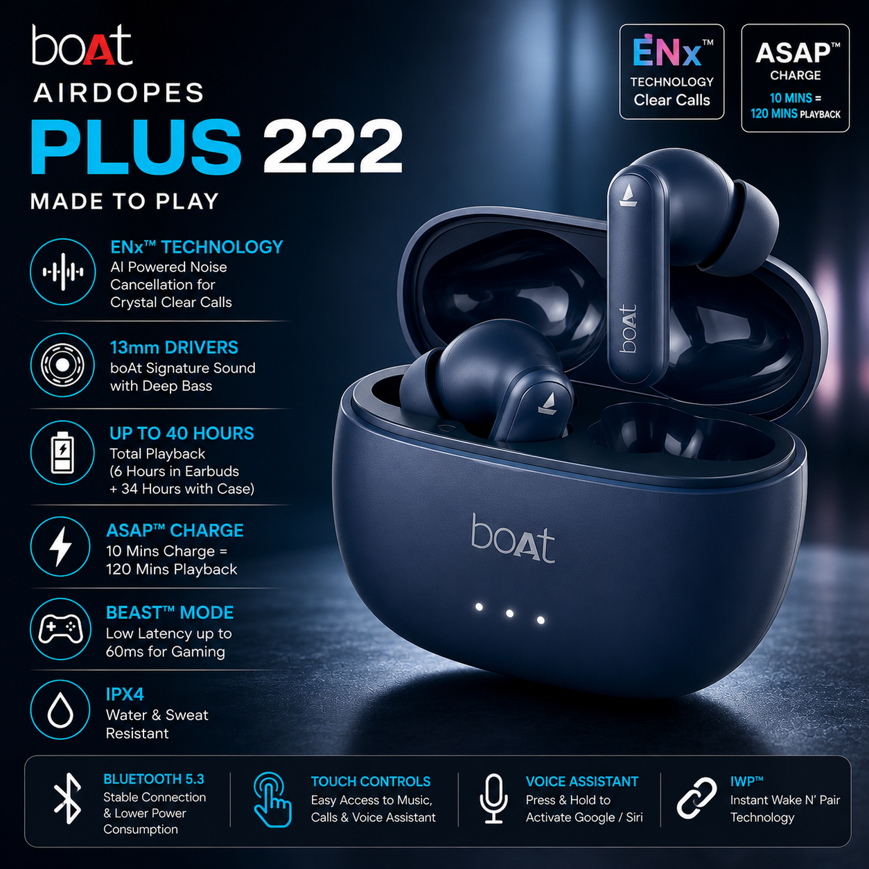 boAt Airdopes Plus 222