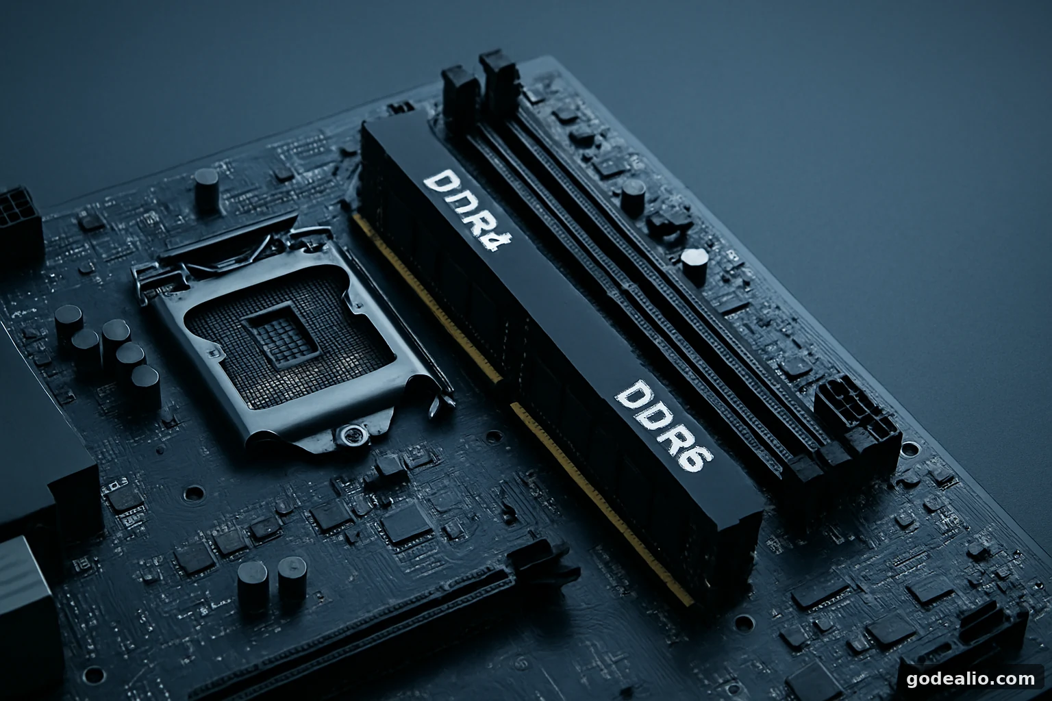 Editorial-style image of DDR4 and DDR5 RAM modules on a desktop motherboard, illustrating RAM deals and rising memory prices.