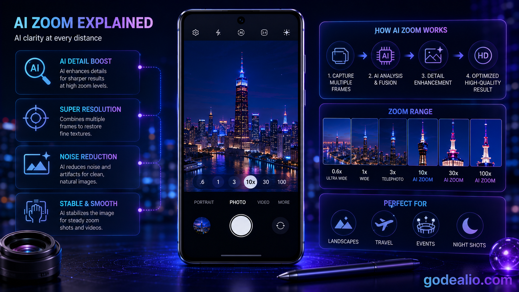AI Zoom Explained: Optical, Digital and Hybrid Smartphone Zoom Compared