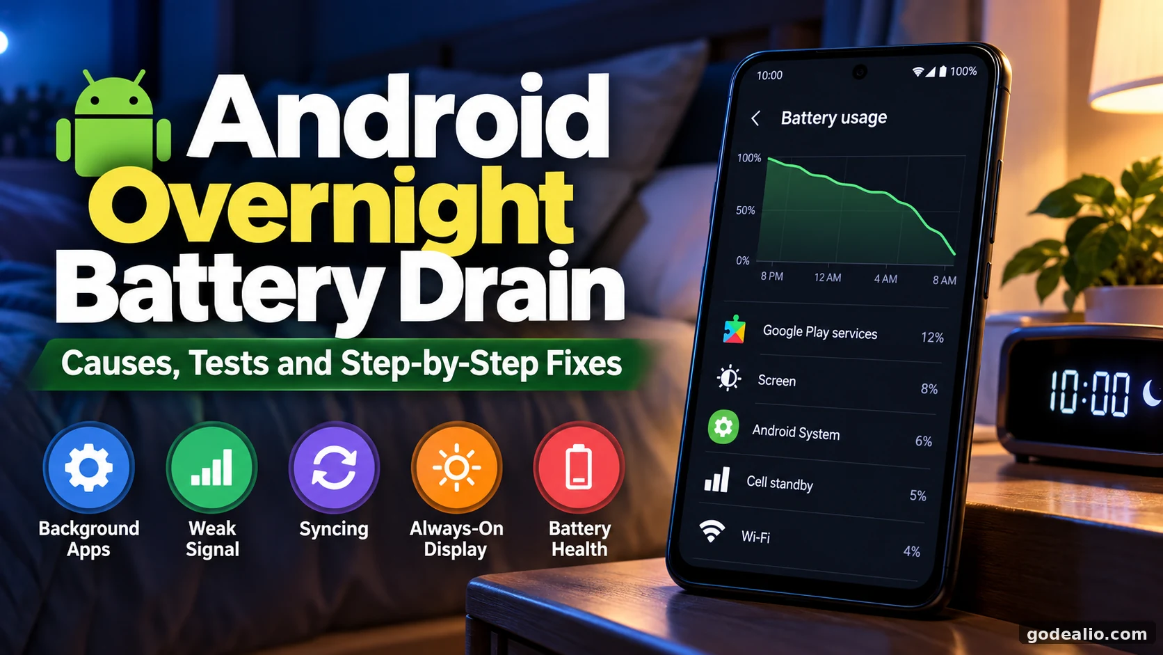 Android Overnight Battery Drain: Causes, Tests and Step-by-Step Fixes