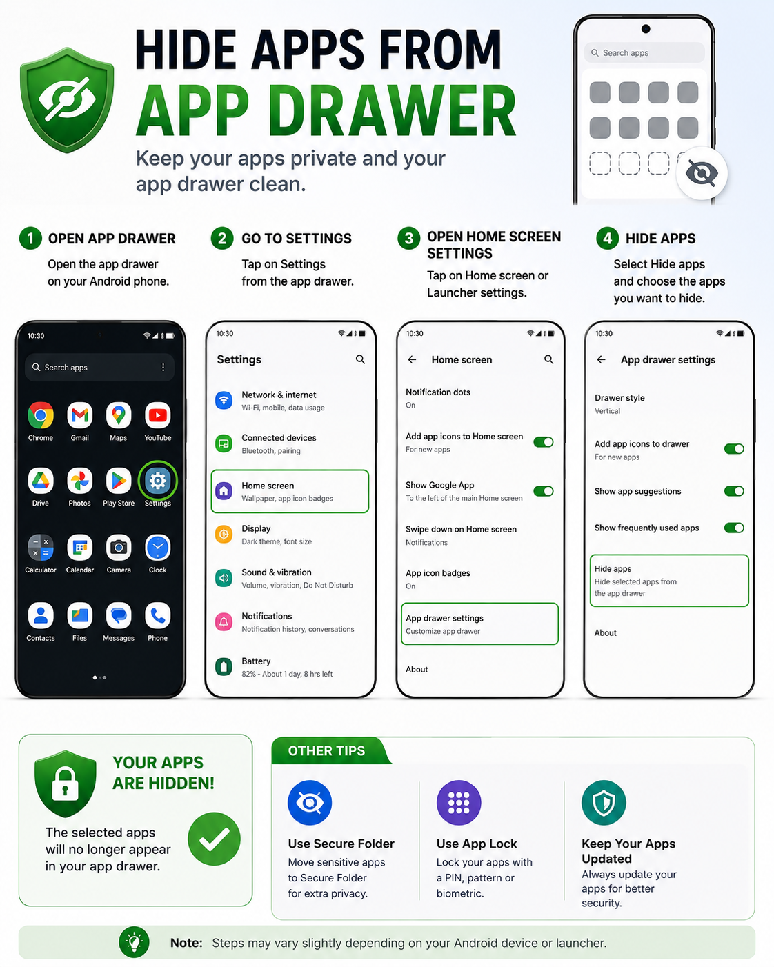 Hide Apps Using the Launcher