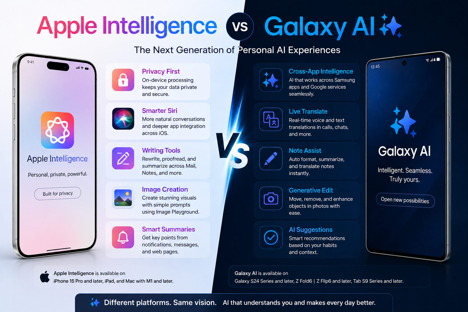 Apple Intelligence vs Galaxy AI