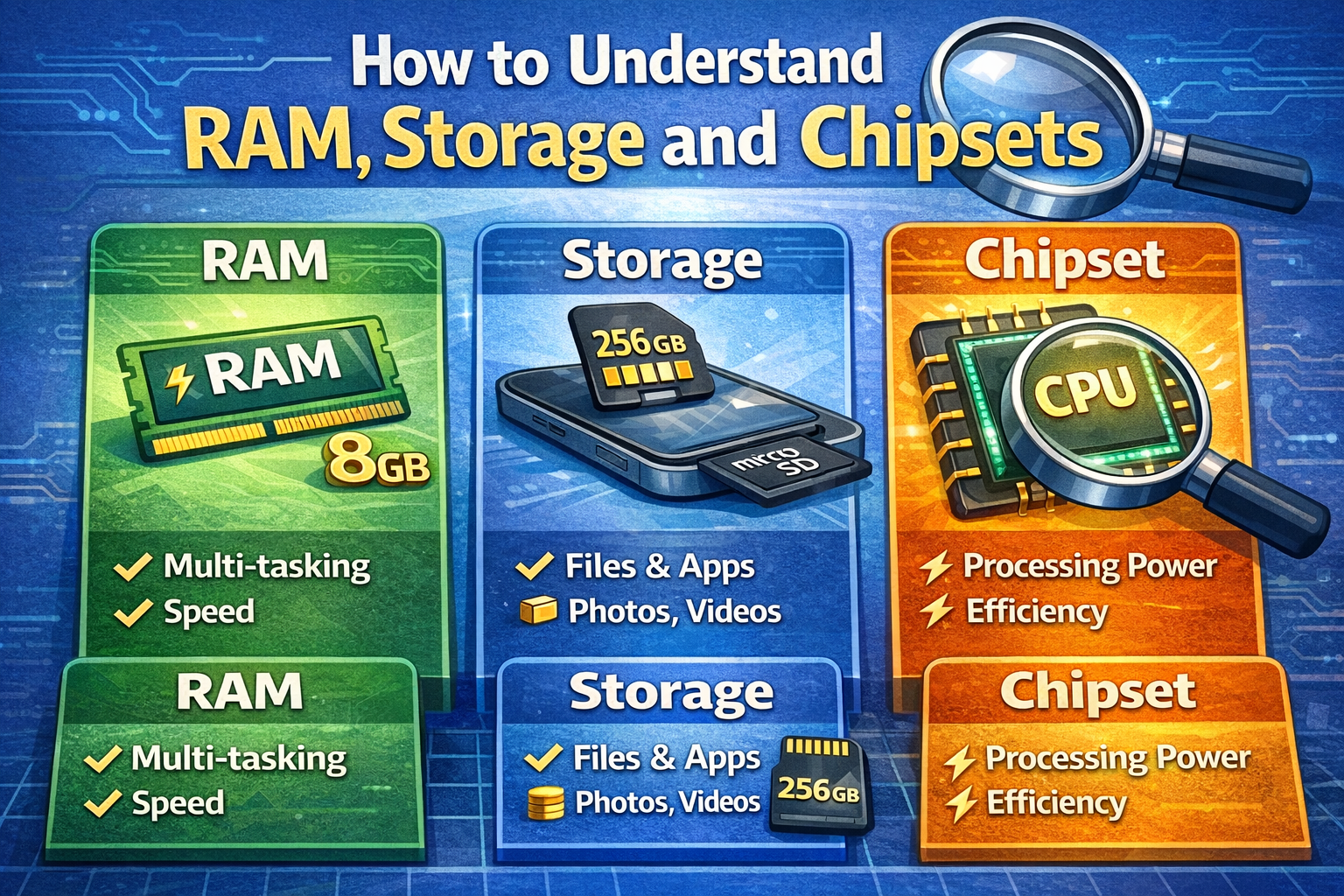 How to Understand RAM, Storage and Chipsets