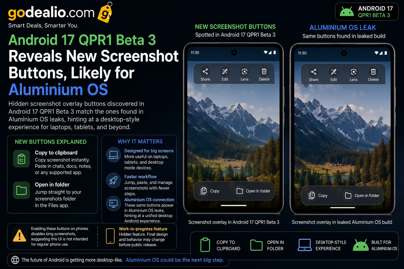 Android 17 QPR1 Beta 3 Reveals New Screenshot Buttons, Likely Built for Aluminium OS