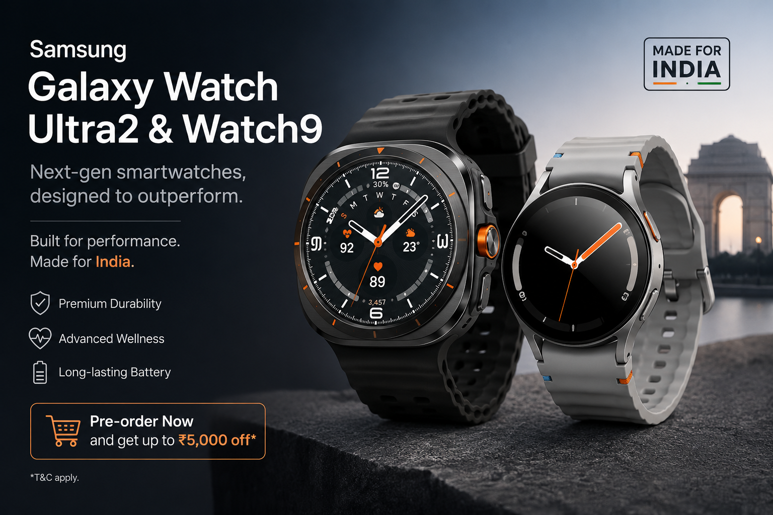 Samsung begins pre-orders for Galaxy Watch Ultra2 and Galaxy Watch9 in India with discounts and EMI offers news image