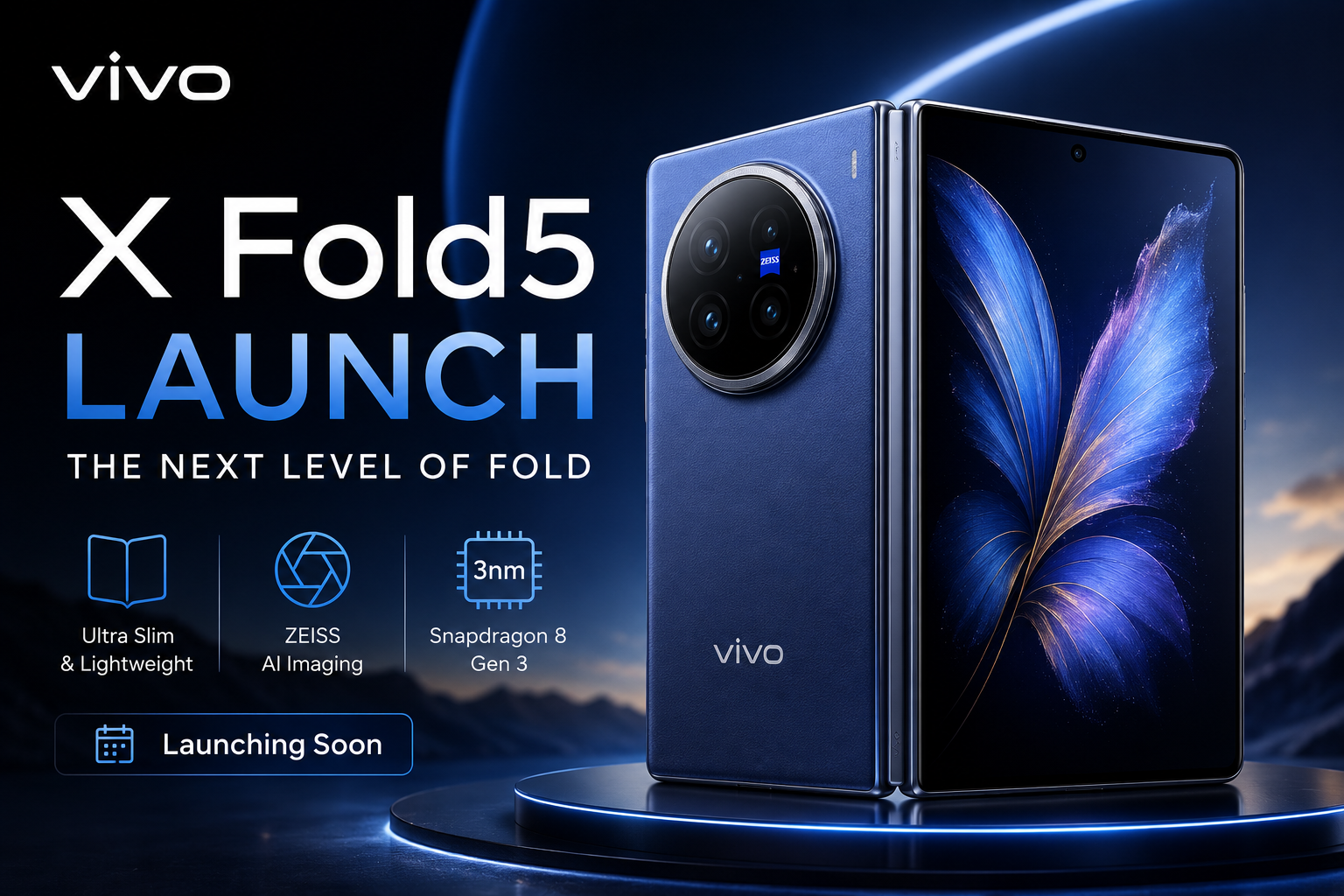 vivo X Fold5 Launched in India at ₹1,59,999: 6000mAh Battery, ZEISS Triple Cameras and Ultra-Light Foldable Design