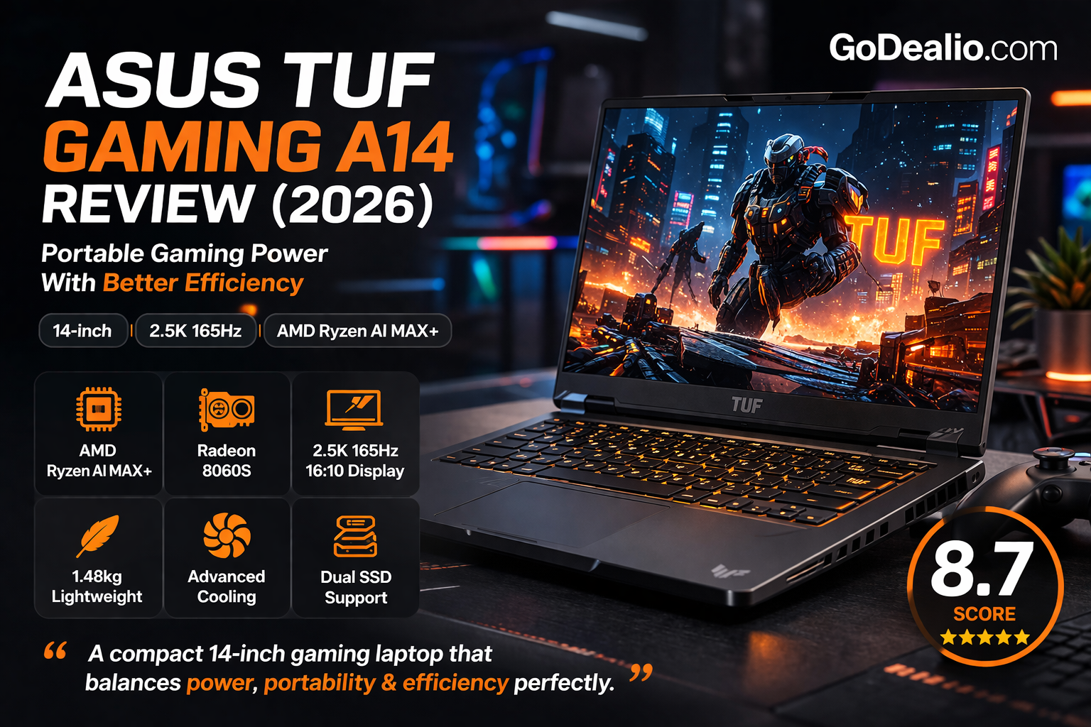 ASUS TUF Gaming A14 Review (2026): Portable Gaming Power With Better Efficiency